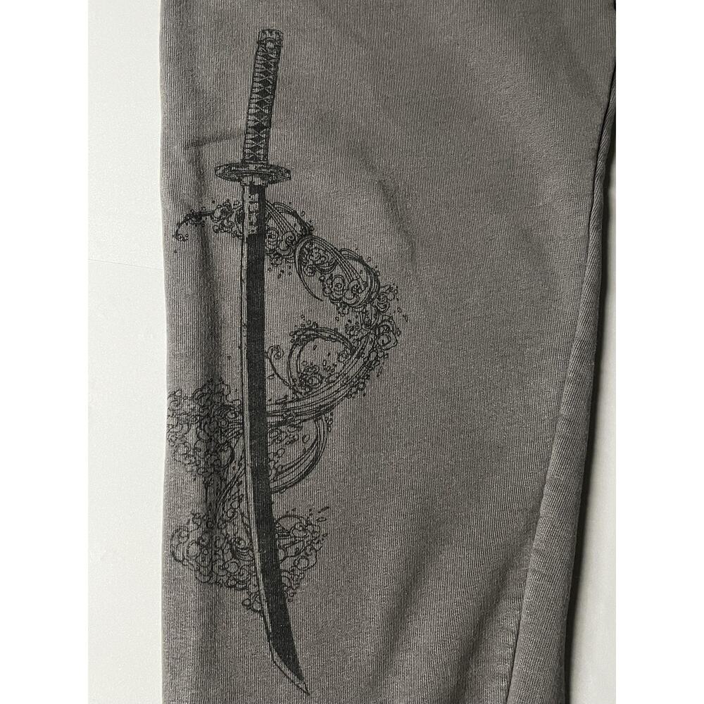 Hashira Studios Sweatpants Mens Small Gray Joggers Katana‎ Sword Graphic Patch - Picture 5 of 15
